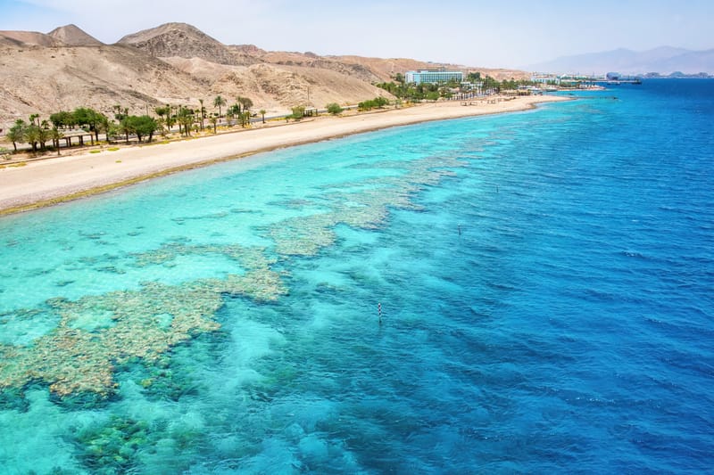 The clear waters in Eliat, Israel.