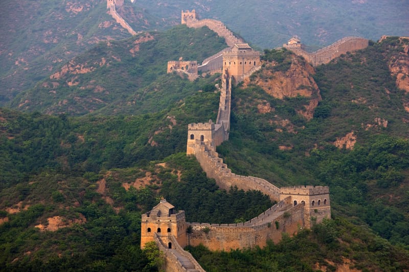 Panoramic view of the Great Wall at Jinshanling, China
