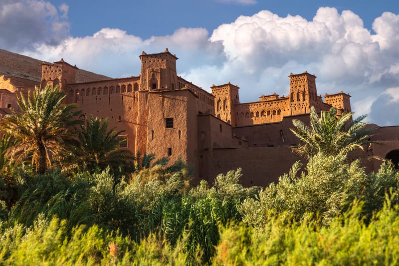 The Ounila Valley near A&iuml;t Benhaddou. Auberges in this region offer simple, welcoming stays along the southern kasbah routes.