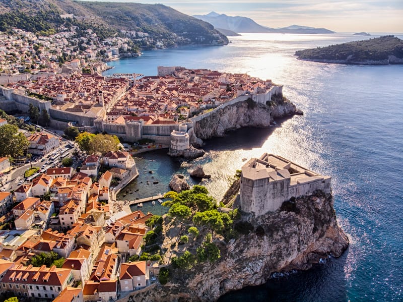 Aerial View of Dubrovnik&rsquo;s Old Town and Fort Lovrijenac, Perched Above the Adriatic Sea