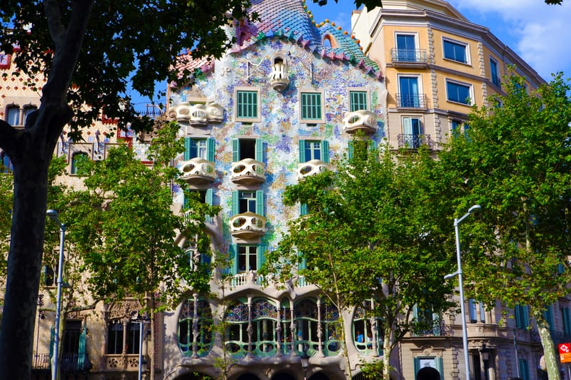 Gaudí's fingerprints are all over Barcelona. Casa Batlló on Passeig de Gràcia is one of his most dazzling works.