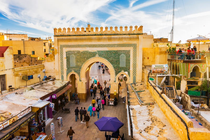 Visitors browse the stalls of the Marrakech medina, a UNESCO-listed quarter patrolled by Morocco's Tourism Police.