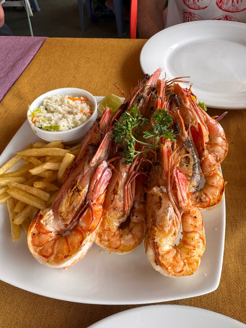 Fresh prawns served at a seaside restaurant in Negombo