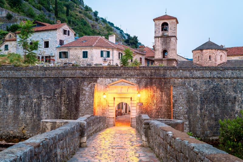 Historic Vrata Od Škurde Bridge in Kotor&rsquo;s Old Town, Montenegro