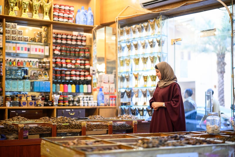 Spice-filled lanes in a Saudi souk, where your guide can explain what goes into every dish.