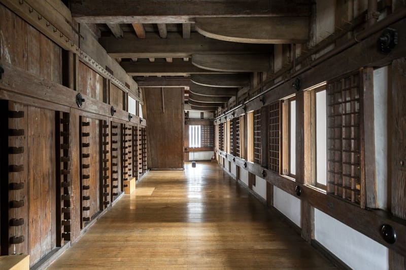 The inner halls of Himeji Castle.