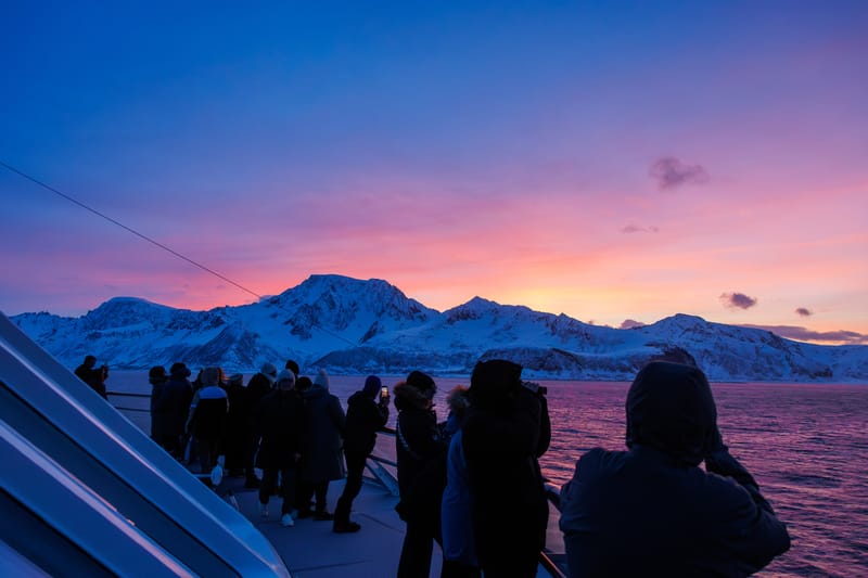 Winter sunset aboard a cruise.