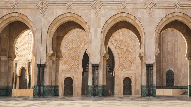 The Hassan II Mosque in Casablanca, one of the few mosques in Morocco open to non-Muslim visitors.