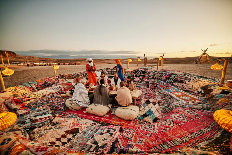 Dining in the Sahara desert.