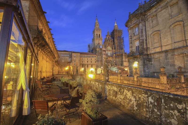 Sip in Style at the Terrace Bar at Parador Nacional De Santiago, Overlooking Santiago Cathedral