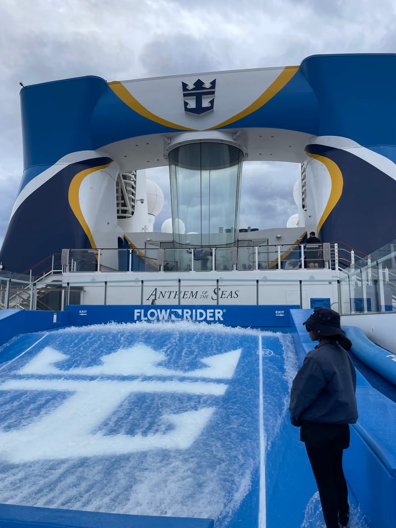 The FlowRider surf simulator, where George enjoyed watching people attempt to surf