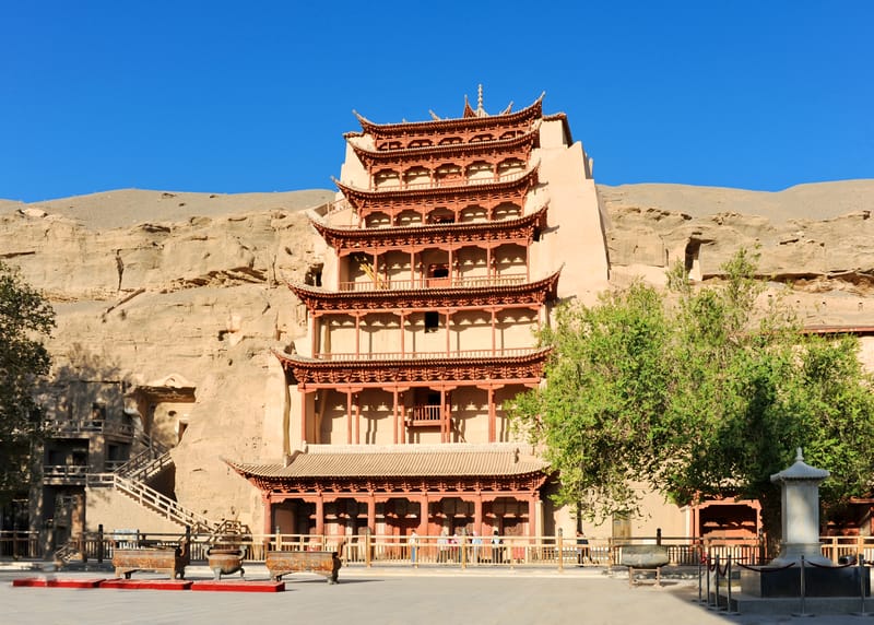 The Mogao Grottoes, or Thousand Buddha Grottoes, in Dunhuang, China, are a UNESCO World Heritage Site