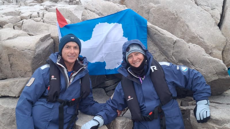Susan H and her travel companion on their Inspiring South America and Antarctica Exploration Cruise