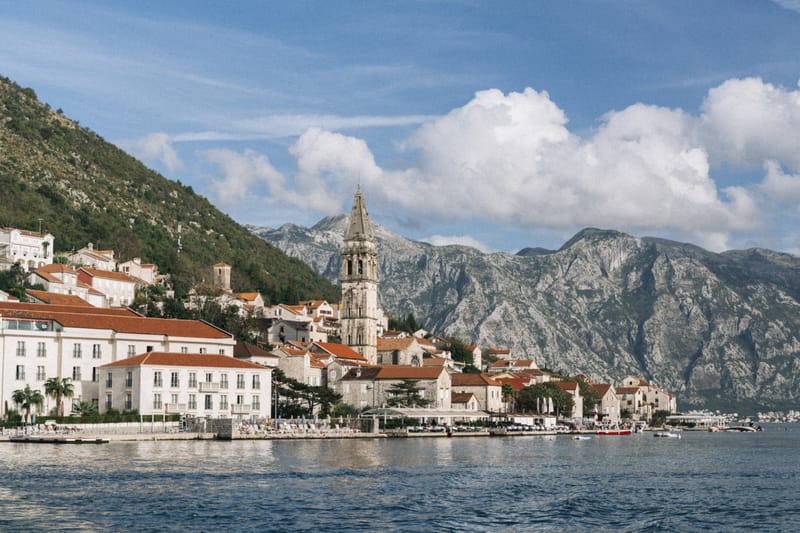 The historic town of Perast in the Bay of Kotor in Montenegro