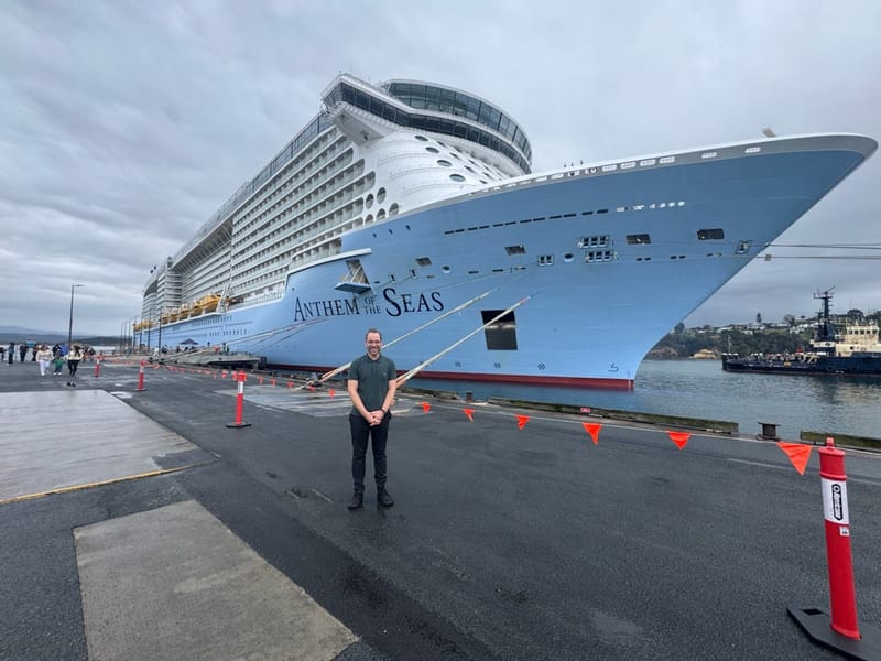 Alex ready to board the Anthem of the Seas cruise
