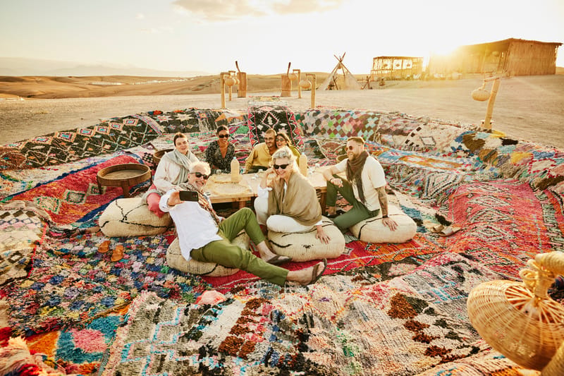 Sunset dinners at camp are the centrepiece of every Sahara overnight.