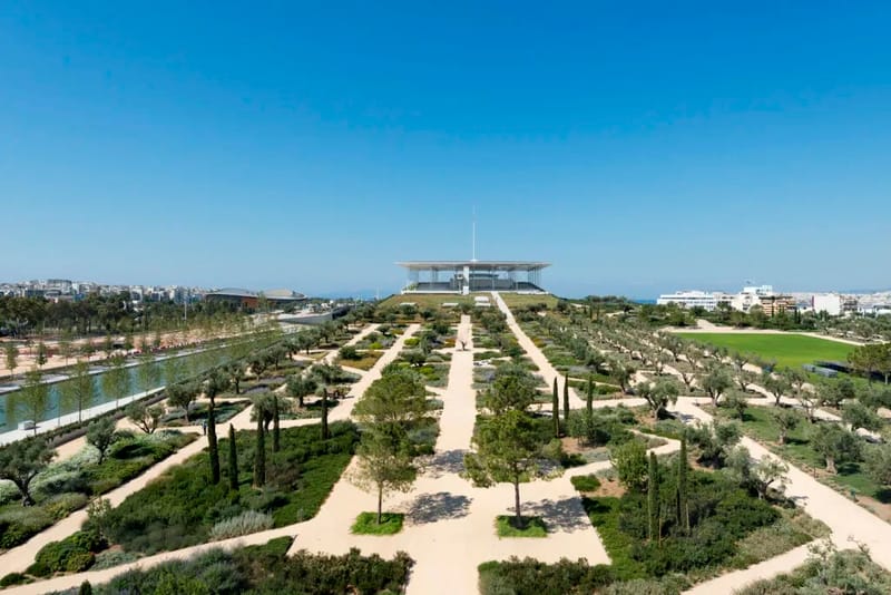 The Stavros Niarchos Foundation Cultural Centre in Kallithea, designed by Renzo Piano and completed in 2016. Image courtesy of Stavros Niarchos.