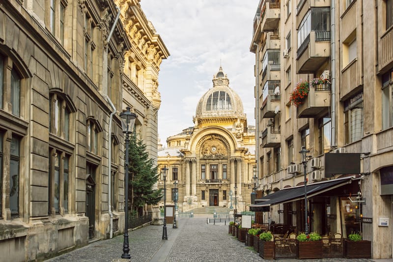 Bucharest&rsquo;s Old Town (Centrul Vechi) Lined With Historic Buildings in the Lipscani District
