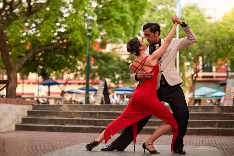Street Tango Dancers Performing in the Historic San Telmo District of Buenos Aires